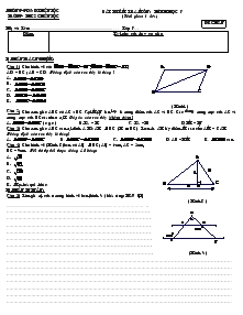 Bài kiểm tra môn: hình học lớp 7 ( thời gian: 1 tiết )
