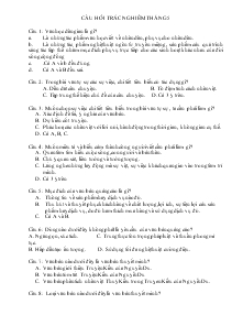 Câu hỏi trắc nghiệm tháng 5