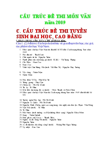 Cấu trúc đề thi tuyển sinh đại học, cao đẳng