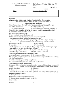 Đề bài kiểm tra 15 phút - Ngữ văn 12