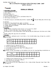 Đề cương ôn tập học kì II năm học 2008 – 2009 môn : toán 7