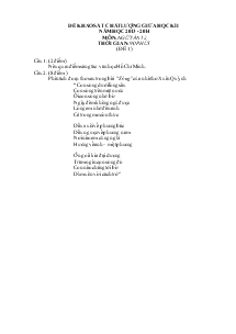 Đề khảo sát chất lượng giữa học kì I năm học 2013 -2014 môn: ngữ văn 12