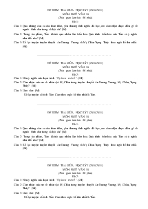 Đề kiểm tra giữa học kỳ I (2010-2011) Môn: Ngữ Văn 10