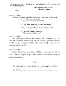 Đề kiểm tra học kì I lớp 11 năm học 2010 - 2011 Môn: ngữ văn ( ban cơ bản) Trường THPT Hạ Hòa