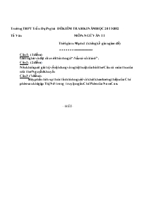 Đề kiểm tra học kì I năm học 2011-2012 môn: ngữ văn 11