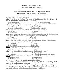 Đề kiểm tra học kì II năm học 2007- 2008 Môn ngữ văn- nâng cao Trường THPT Trung Giáp