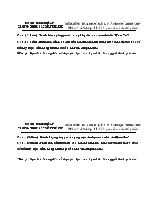 Đề kiểm tra học kỳ I. Năm học 2008-2009 Môn: Văn. Lớp 11 TRƯỜNG THPT BẮC YÊN THÀNH