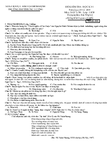 Đề kiểm tra học kỳ I năm học 2012-2013 môn: ngữ văn - lớp: 11 cơ bản TRƯỜNG THPT TRƯNG VƯƠNG