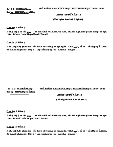 Đề kiểm tra khảo sát chất lượng học kỳ I năm học 2009 - 2010 Môn : Ngữ Văn 11 Trường Thpt Nguyễn Huệ