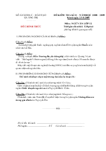 Đề kiểm tra kì II – năm học 2008 – 2009  môn: ngữ văn lớp 12