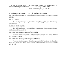 Đề tham khảo ôn thi tốt nghiệp trung học phổ thông năm học : 2008 - 2009