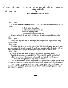 Đề thi chất lượng hoc kỳ 1 năm học 2009-2010 Môn: Ngữ Văn Lớp: 11