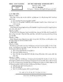 Đề thi chọn học sinh giỏi lớp 9 năm học: 2007 – 2008 môn thi: hoá học 9