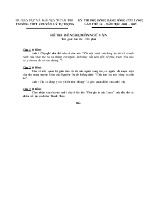 Đề thi đề nghị môn ngữ văn thời gian làm bài : 180 phút