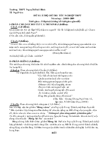 Đề thi Đề xuất bộ đề thi tốt nghiệp trung học phổ thông năm học : 2008-2009
