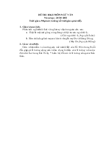 Đề thi học kì II môn ngữ văn năm học: 2010-2011