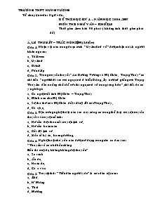 Đề thi học kỳ 1 - Năm học 2006-2007 Môn Thi: Ngữ Văn – Khối 10 Trường THPT Hùng Vương