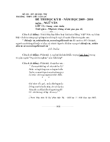 Đề thi học kỳ II – năm học 2009 – 2010 môn : ngữ văn lớp 11 ( chương trình chuẩn) TRƯỜNG THPT CHU VĂN AN