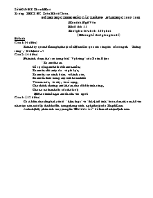 Đề thi học sinh giỏi cấp trường năm học 2007- 2008 Môn Thi: Ngữ Văn Khối Thi: 11 Trường THPT BC Trần Khát Chân