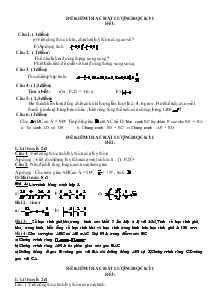 Đề thi kiểm tra chất lượng học kỳ 1