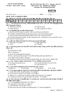 Đề thi kiểm tra học kì II – Năm học 2010 -2011 Môn: Ngữ Văn – Khối 11 (cơ Bản) Trường THPT Hùng Vương