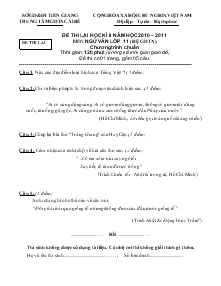 Đề thi lại học kì II năm học 2010 – 2011 môn: ngữ văn lớp 11 (hệ GDTX) chương trình chuẩn
