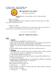 Đề thi môn văn lớp 11 (thời gian làm bài 180 phút)