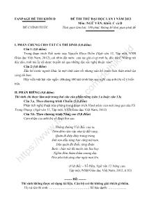 Đề thi thử đại học lần 1 năm học 2013 môn: ngữ văn; khối: c và d