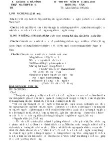 Đề thi thử đại học năm 2010-2011 môn ngữ văn thời gian làm bài: 180 phút
