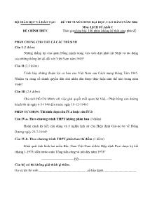 Đề thi tuyển sinh đại học, cao đẳng năm 2006 môn: lịch sử, khối c
