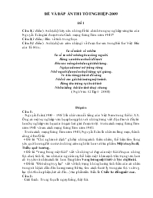Đề và đáp án thi tốt nghiệp- 2009