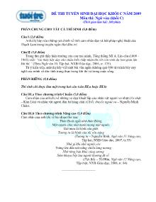 Ðề thi tuyển sinh đại học khối C năm 2009 Môn thi: Ngữ văn (khối C) (Thời gian làm bài: 180 phút)