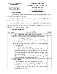 Hướng dẫn chấm bài kiểm tra chất lượng học kì II năm học 2011 -2012 Môn: Ngữ Văn Lớp 10