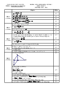 Hướng dẫn chấm khảo sát học kì I môn: toán 7 năm học 2013 - 2014