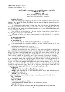 Hướng dẫn chấm tuyển sinh lớp 10 thpt chuyên năm học 2012 – 2013 môn : ngữ văn