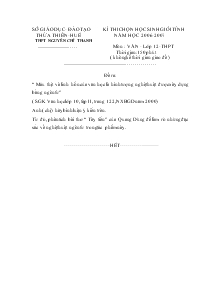Kì thi chọn học sinh giỏi Năm học 2006- 2007 môn : văn - Lớp 12 Trường THPT Nguyễn Chí Thanh