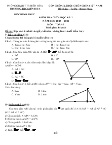 Kiểm tra giữa học kỳ 2 năm học 2013 – 2014 môn: toán 7 thời gian: 45 phút