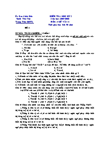 Kiểm tra học kỳ 2 năm học :2007-2008 môn: ngữ văn 11 thời gian làm bài: 90 phút