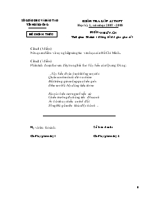Kiểm tra lớp 12 trung học phổ thông học kỳ I, năm học 2007 - 2008