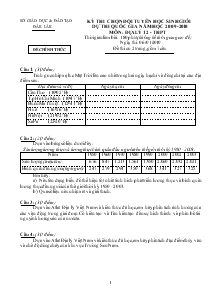 Kỳ thi chọn đội tuyển học sinh giỏi dự thi quốc gia năm học 2009-2010 môn: địa lý 12