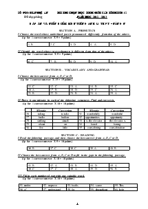 Kỳ thi chọn học sinh giỏi cấp tỉnh lớp 12 năm học 2012 - 2013