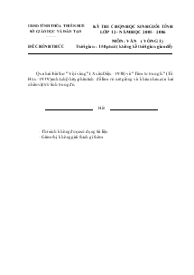 Kỳ thi chọn học sinh giỏi tỉnh lớp 12 - Năm học 2005 – 2006 môn: văn ( vòng 1)