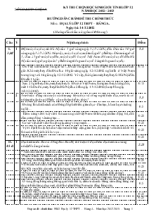 Kỳ thi chọn học sinh giỏi tỉnh lớp 12 năm học 2012 - 2013 môn địa