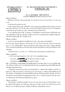 Kỳ thi chọn học sinh giỏi tỉnh lớp 12 năm học 2012 - 2013 môn hóa học bảng B
