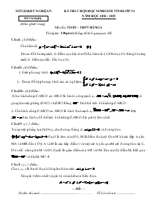 Kỳ thi chọn học sinh giỏi tỉnh lớp 12 năm học 2012 - 2013 môn toán bảng A