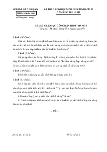 Kỳ thi chọn học sinh giỏi tỉnh lớp 12 năm học 2012 - 2013 môn thi: giáo dục công dân trung học phổ thông  - bảng b