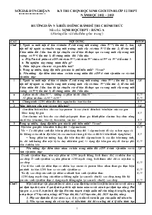 Kỳ thi chọn học sinh giỏi tỉnh lớp 12 trung học phổ thông  năm học 2012 - 2013 môn sinh