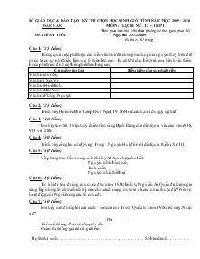 Kỳ thi chọn học sinh giỏi tỉnh năm học 2009 - 2010 môn: lịch sử 12