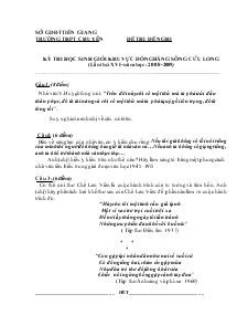 Kỳ thi học sinh giỏi khu vực đồng bằng sông Cửu Long (lần thứ XVI- Năm học :2008-2009)