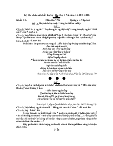 Kỳ thi khảo sát chất lượng –Học kỳ 1-Năm học: 2007-2008
